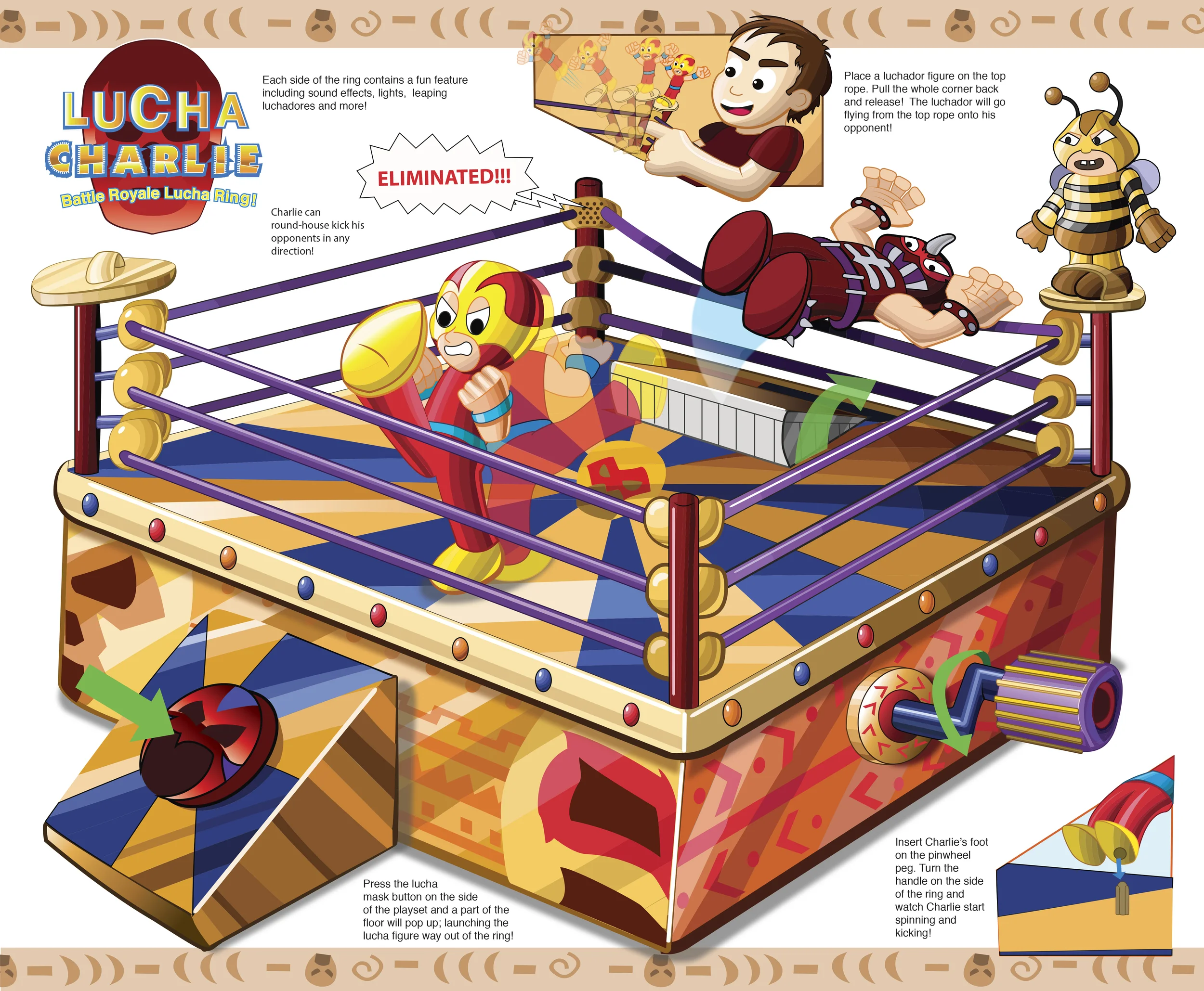 Lucha Charlie Storybook Playset