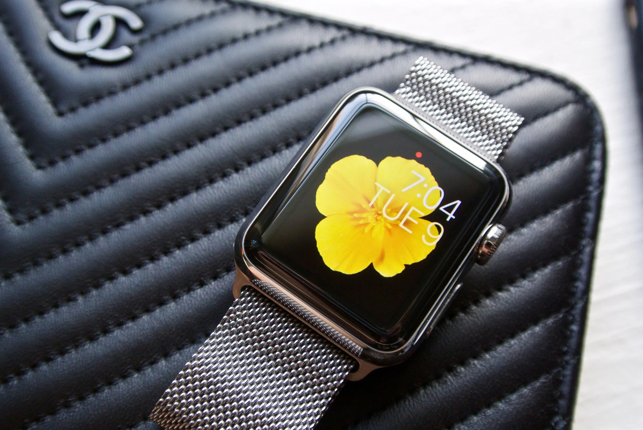 38mm milanese loop silver