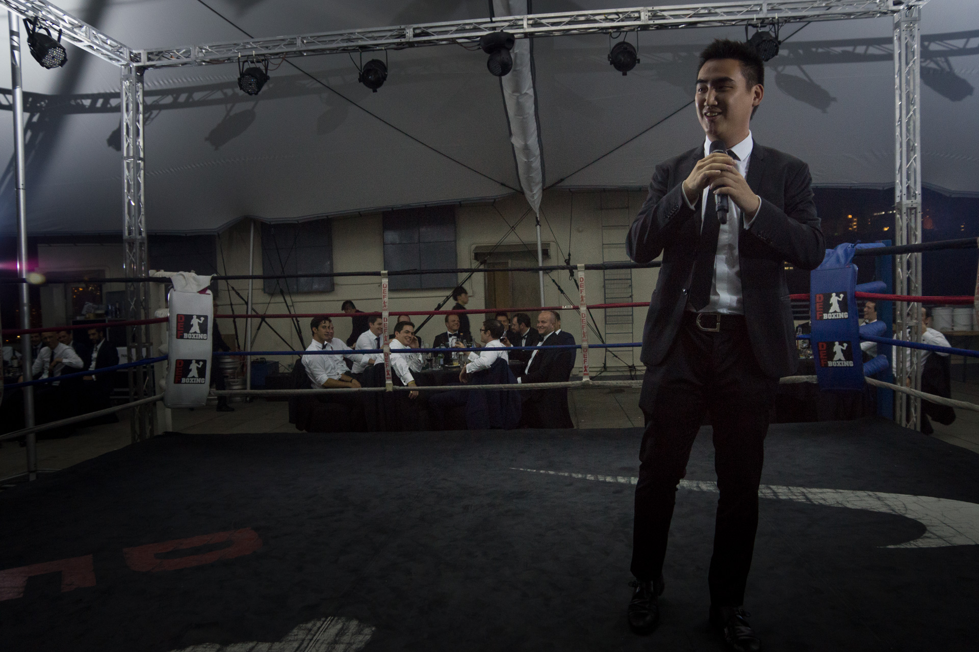 How many other people get to perform in a boxing ring?
