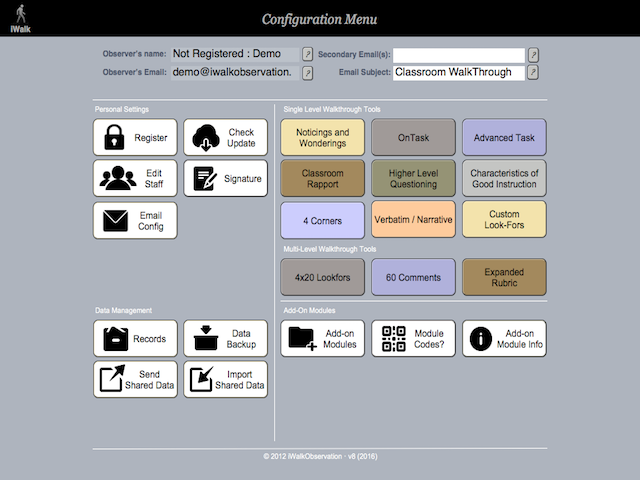 Set your email preferences, add staff, edit look for lists and fine tune all your settings from the configuration menu .