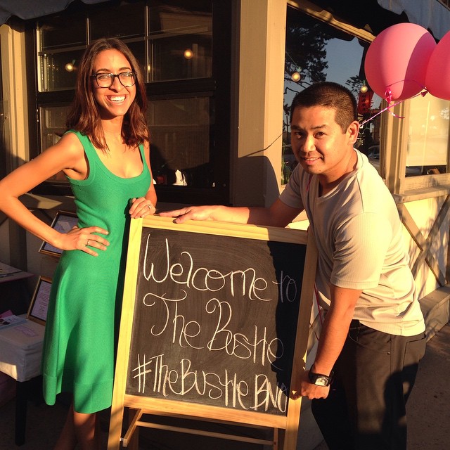 Taking a quick picture with Sarah before the guests arrive at The Bustle Bridal Boutique, which hosted a Bridesmaids Night Out event. 