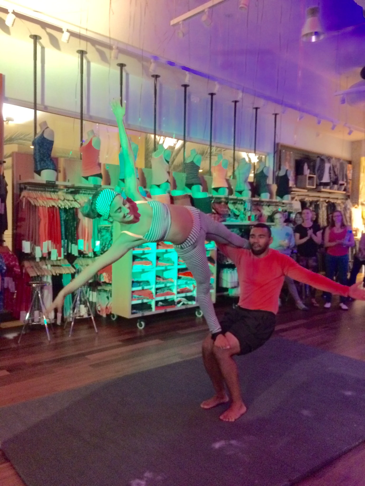 An acroyoga performance is one way to entertain and impress guests at a party.