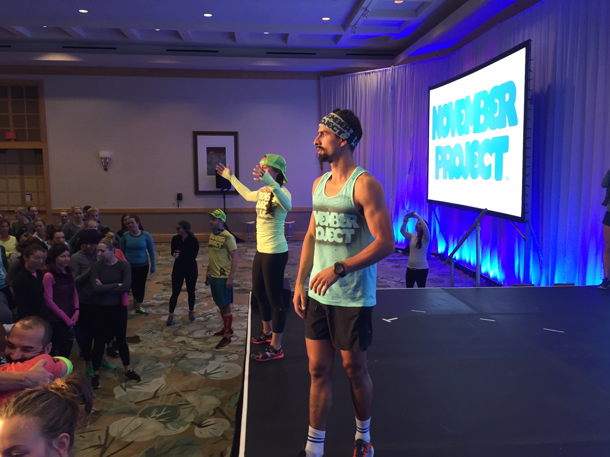   November Project -&nbsp;San Diego co-leaders and Lululemon Ambassadors, Lauren Padula and Angelo Neroni led a workout of more than 400 on Wednesday morning.  