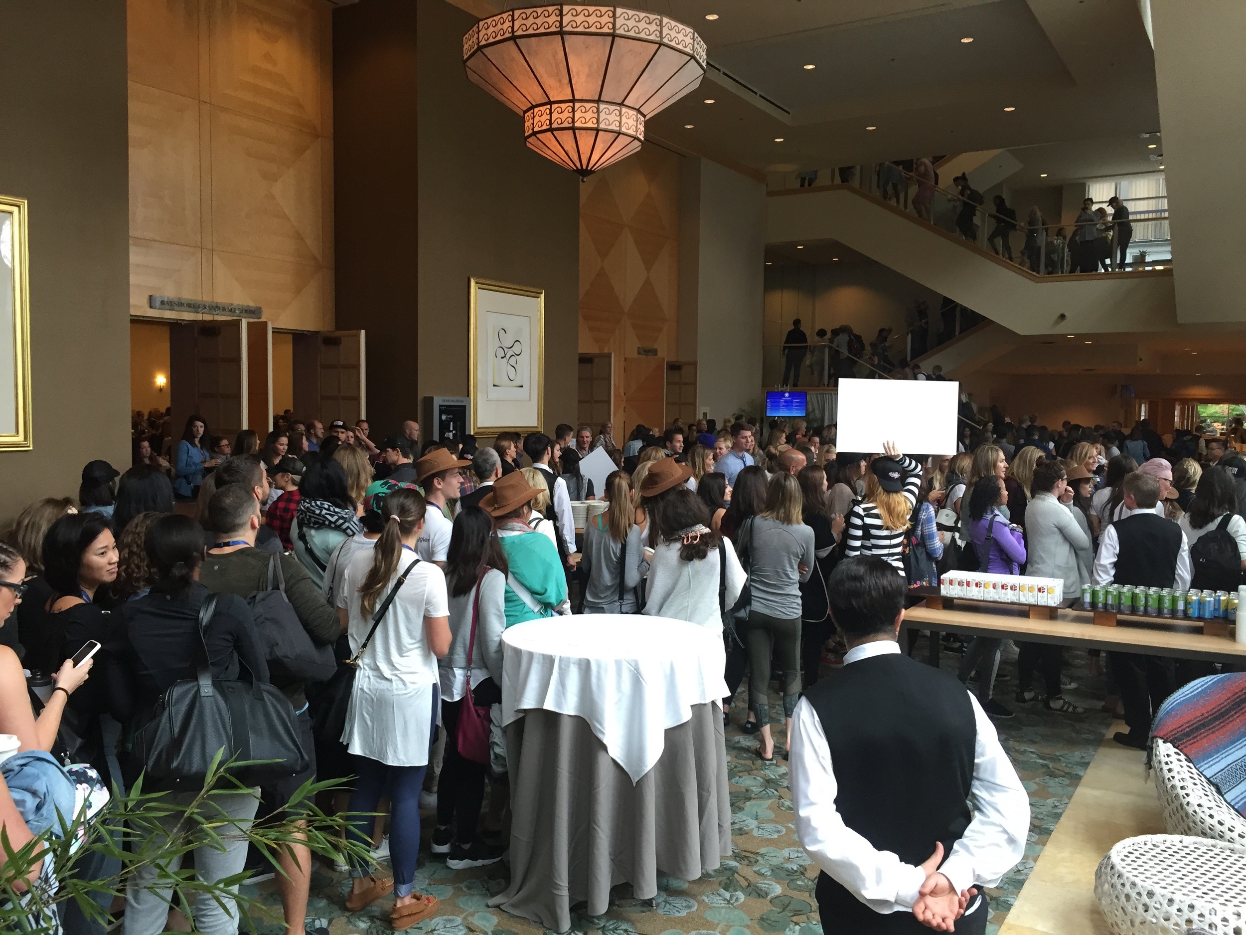 This is what 1,000 people looks like as they exit their general session. At least they had some fun beats to walk along to. 