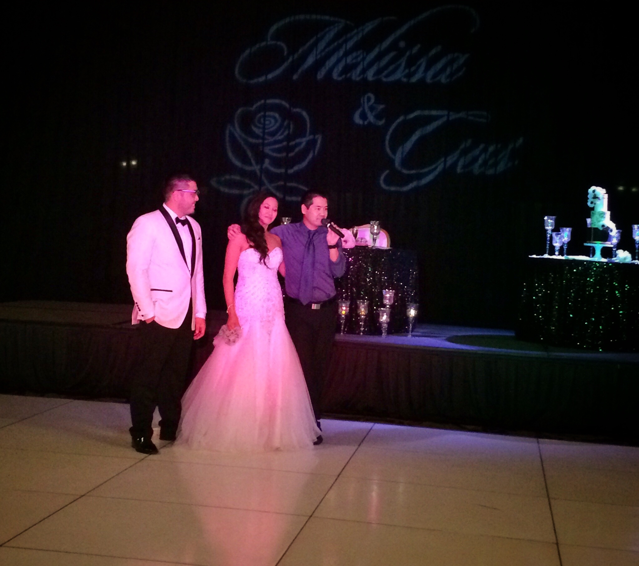 My former intern, Melissa, and her groom Gus, just as their wedding festivities kicked off. 