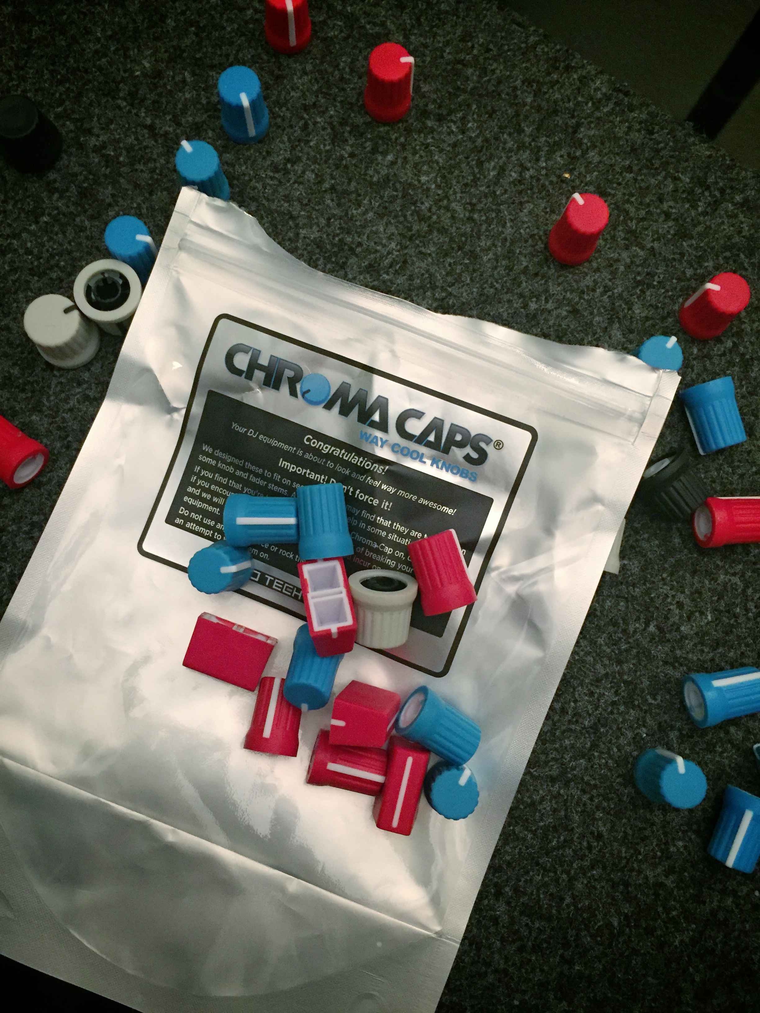 Chroma Caps from DJ Tech Tools are a great way to dress up your mixer while also adding practical functionality to your DJ performance. 