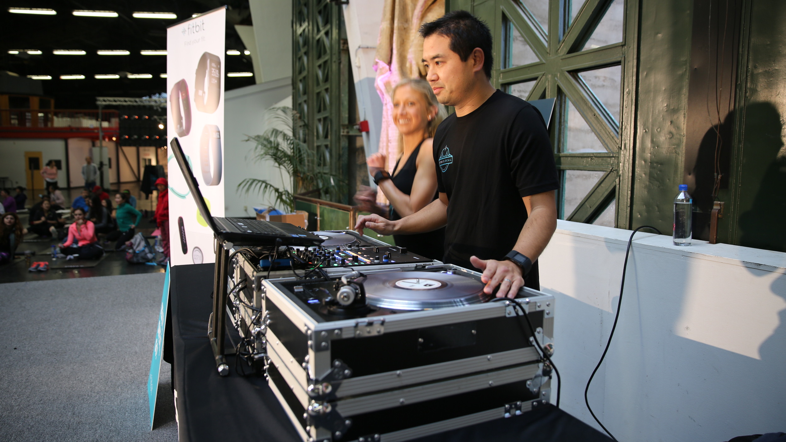   San   Diego based   DJ, Justin Kanoya, at the Fitbit Local kick off.&nbsp;  