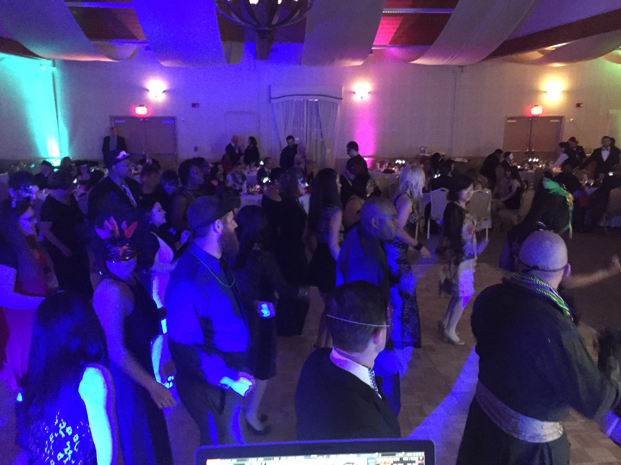   Pacific Marine Credit Union employees and their guests dance the night away to the sounds of San Diego DJ Justin Kanoya. The company's holiday party took place at South Coast Winery in Temecala, CA.&nbsp;  