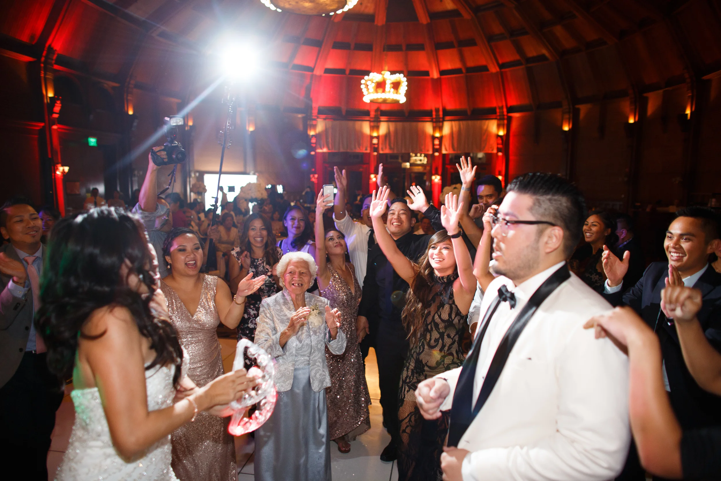 San Diego Wedding DJ, Justin Kanoya, in the Hotel Del Coronado Crown Room for the wedding of Melissa and Gus.