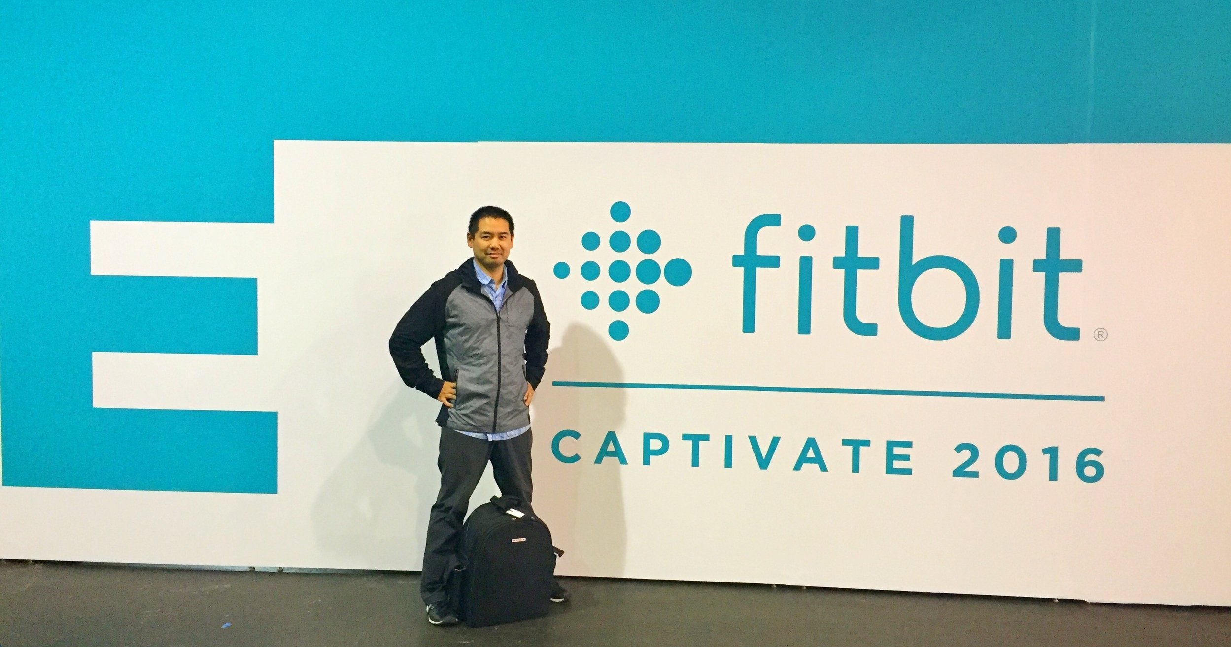 San Diego DJ Justin Kanoya gets ready to DJ at the Fitbit Captivate Summit 2016. 
