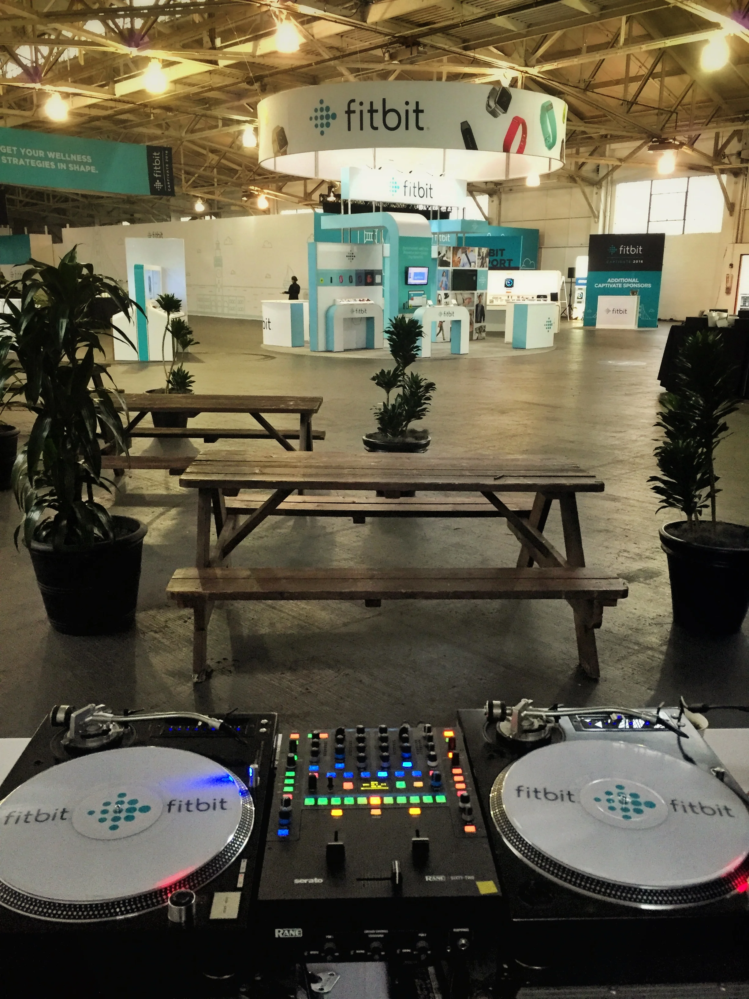 Custom Serato vinyl added the right touch for this Fitbit event. 