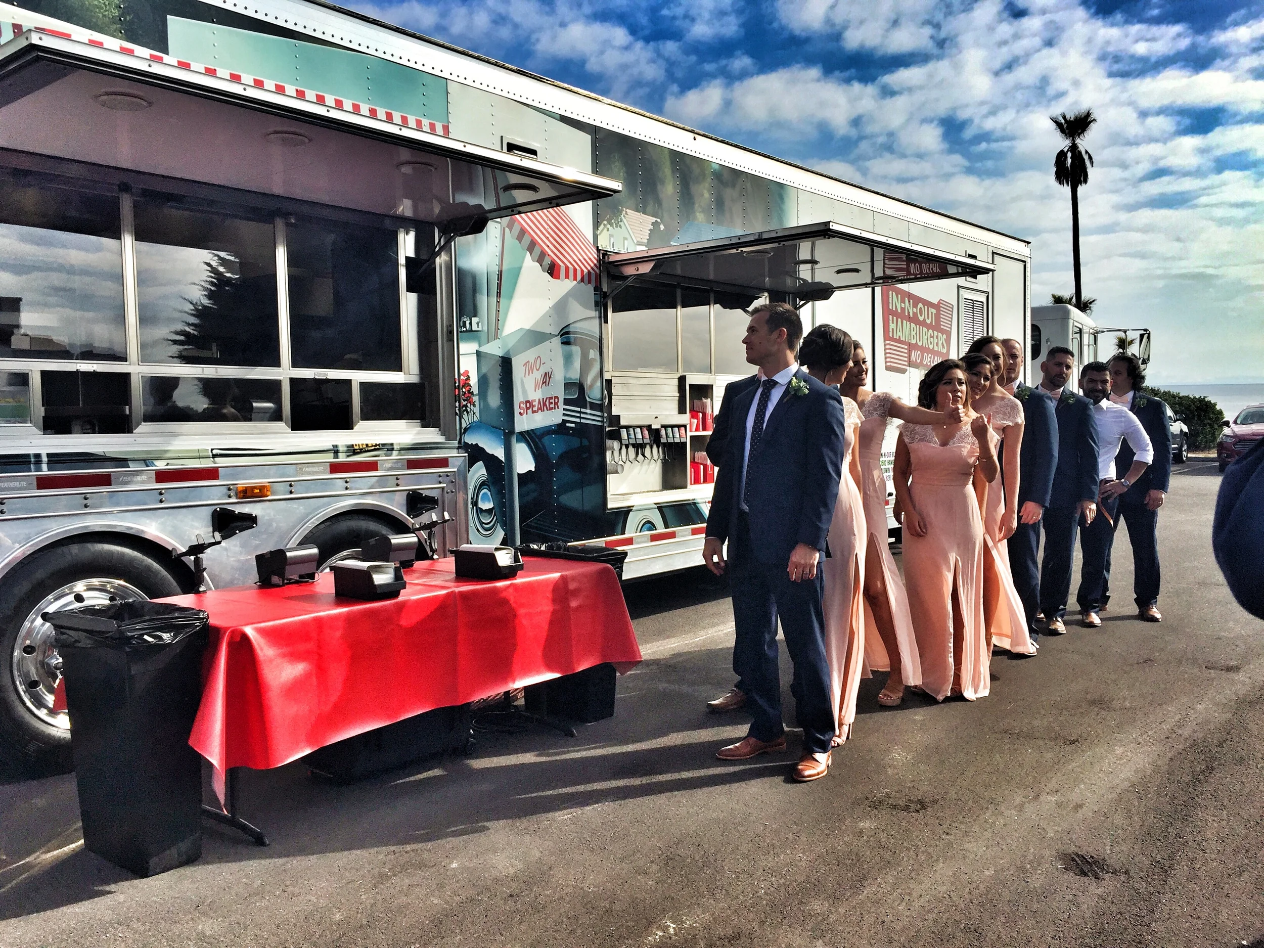 In 'n Out catered the wedding with their famous burgers and fries. 