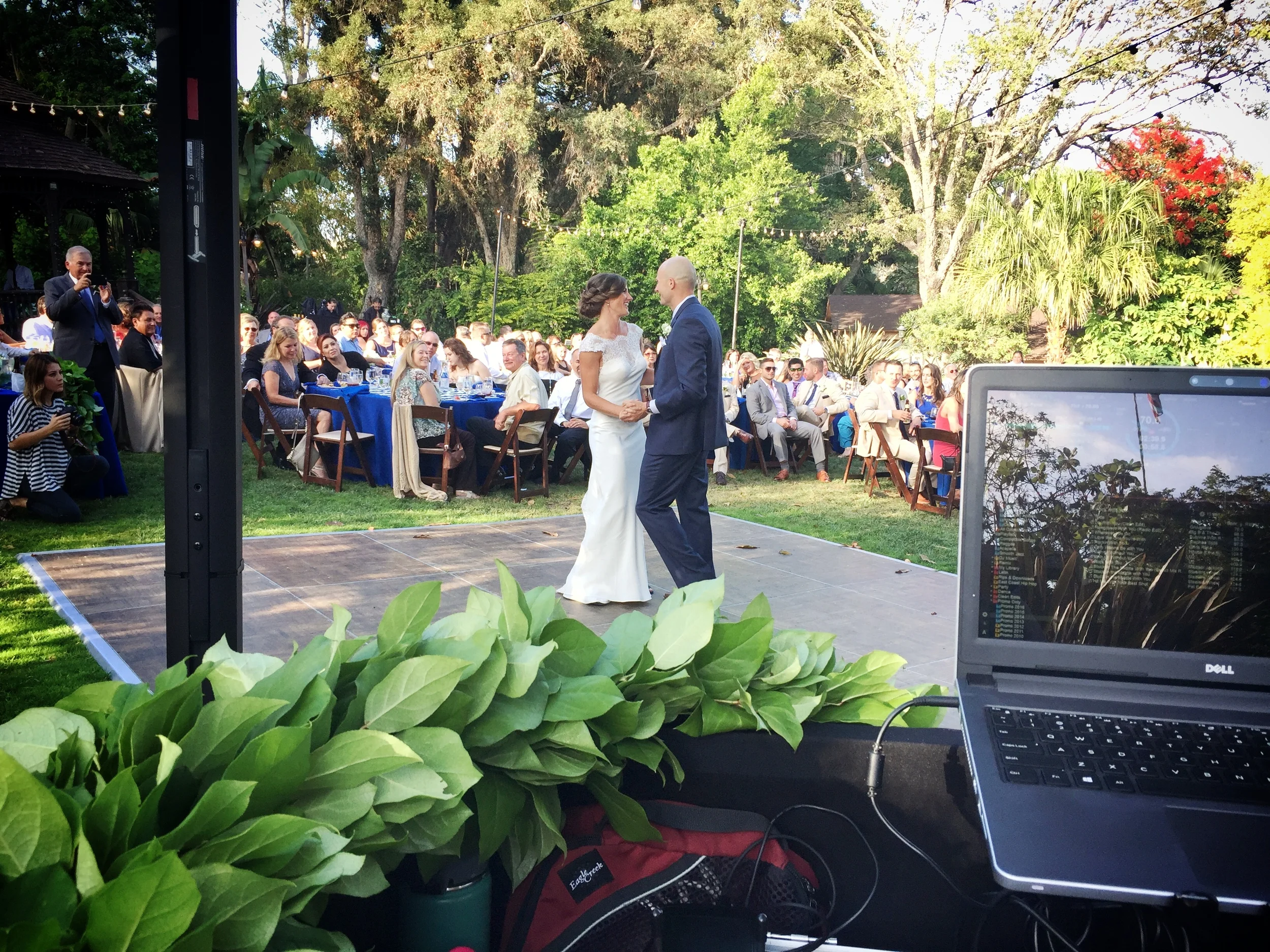Jaclyn and Dan's first dance during their wedding at the San Diego Botanic Garden.