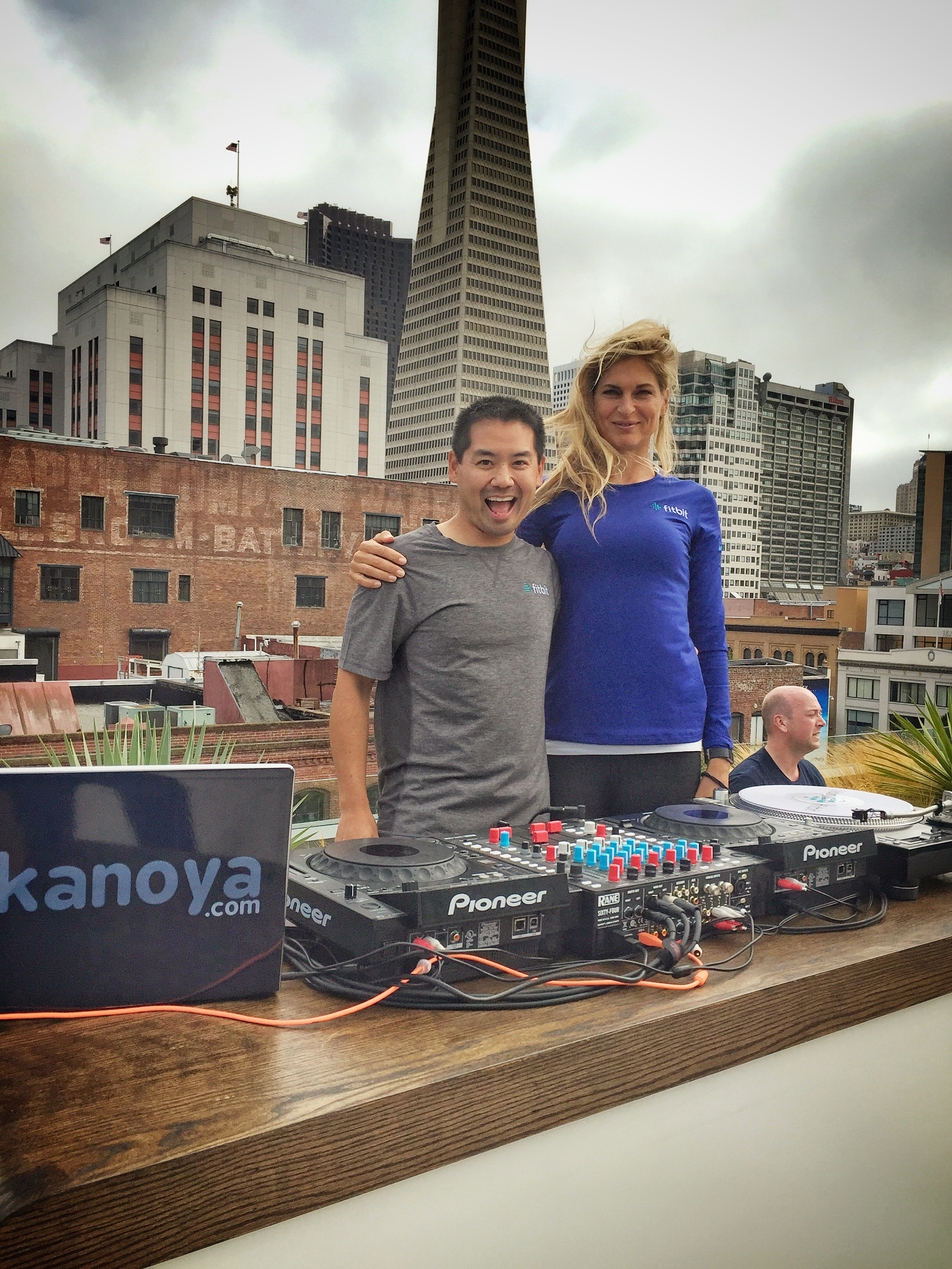 San Diego based fitness DJ, Justin Kanoya, and fitness expert Gabby Reece. 