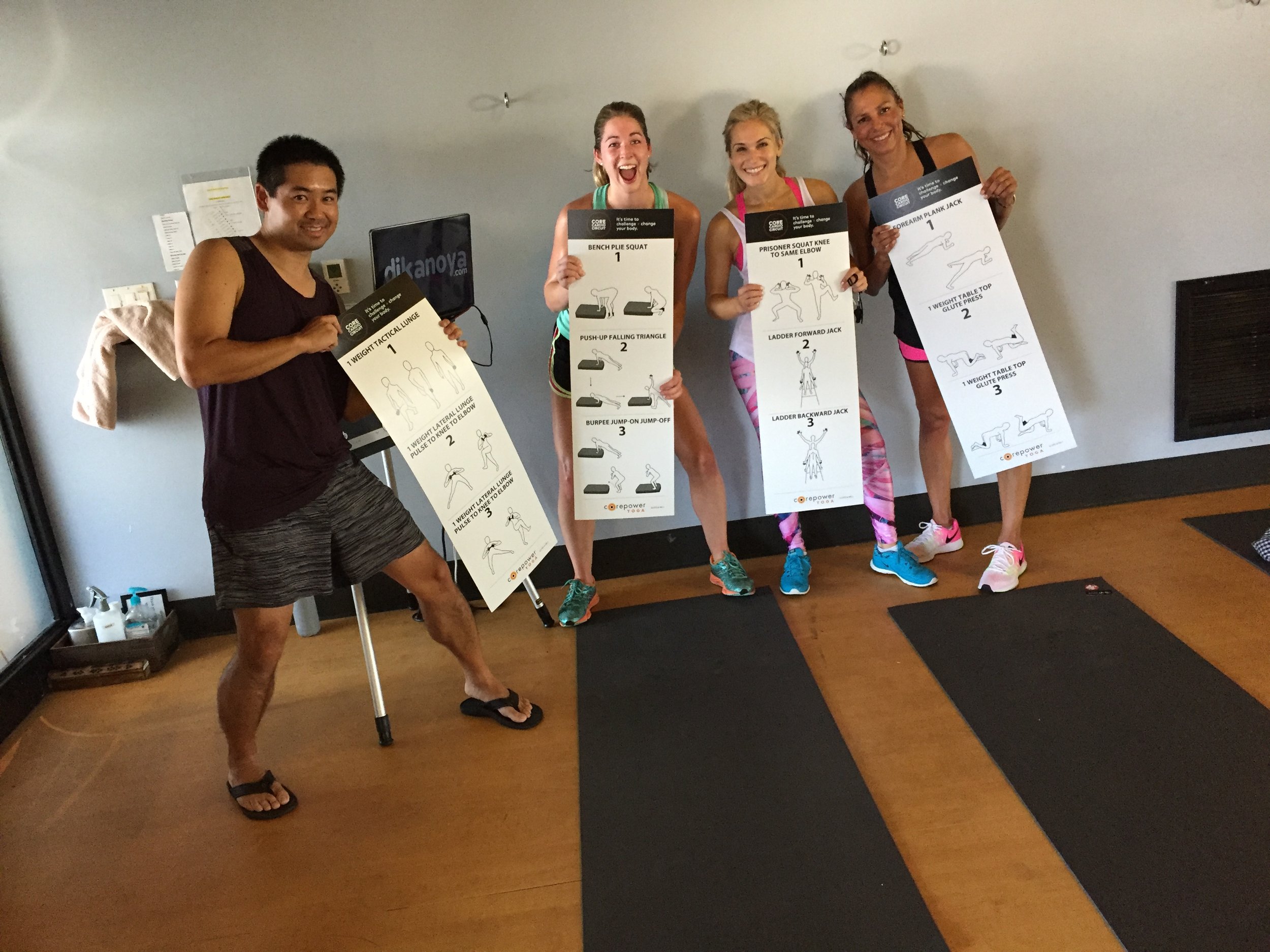San Diego based yoga DJ, Justin Kanoya, DJs a cardio circuit class at Corepower Yoga. 