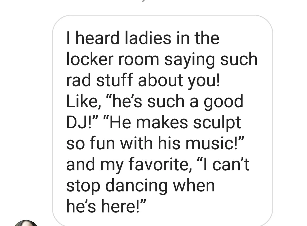 This was another great class. But this text message I received after the class was even better!