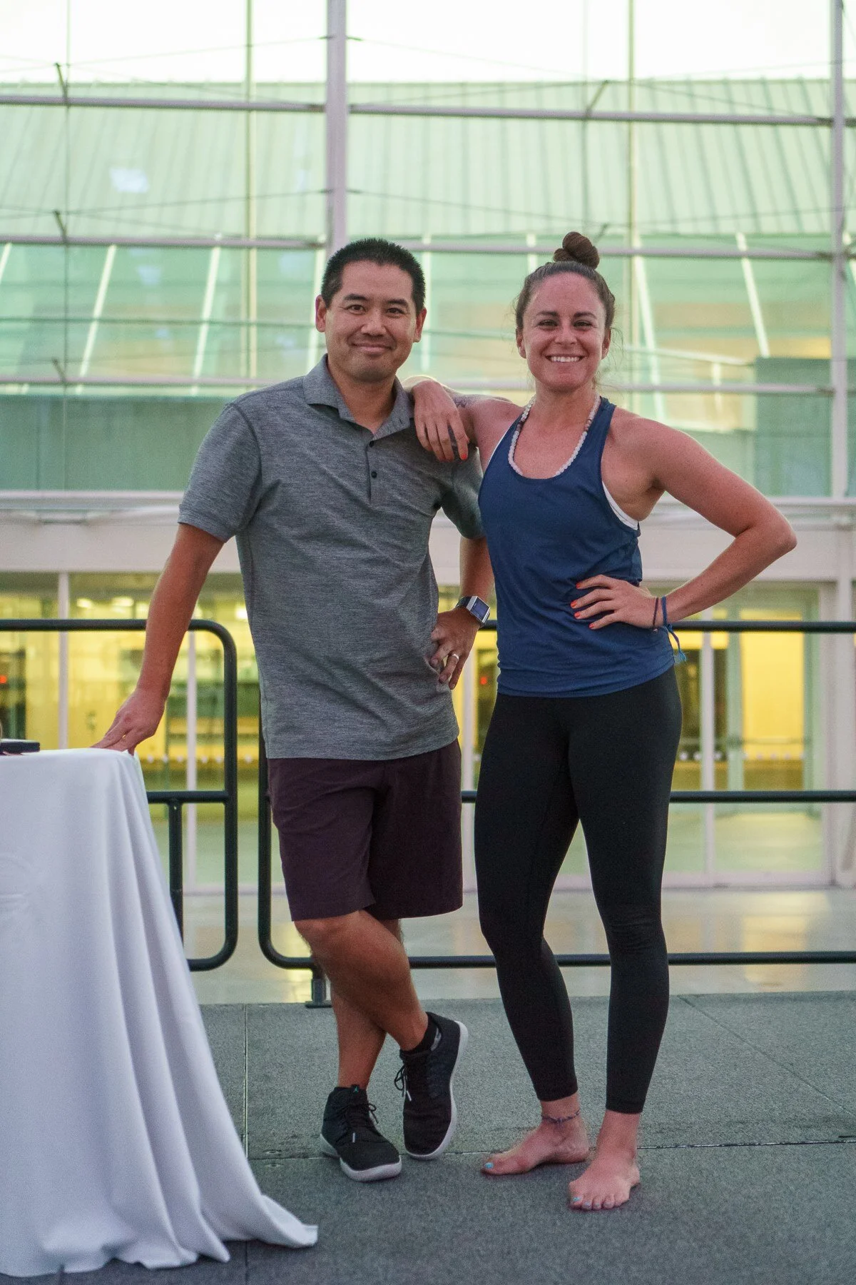 San Diego DJ, Justin Kanoya and yoga instructor, Lauren Padula.