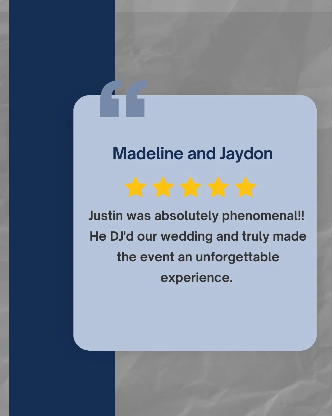 Being trusted with someone&rsquo;s wedding day is never something I take lightly. My goal is always to create more than just a playlist, it&rsquo;s to help shape an experience that feels smooth, joyful, and unforgettable from start to finish.⁠
⁠
Hear