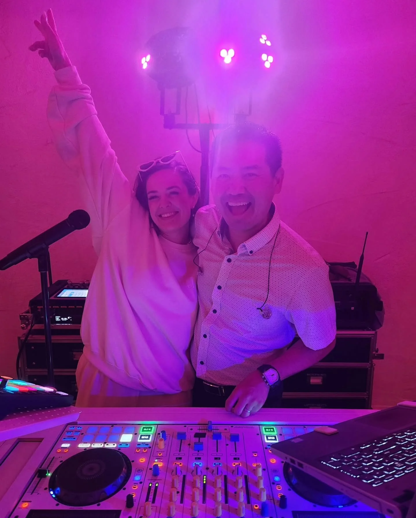 My couples have full, all access to the DJ booth. If you want to come around and drop a beat, you 100% can. ⁠
⁠
Also, yes, this is the bride and I fully support a wardrobe change into comfy PJs later in the evening. Aimee, you slayed!⁠
.⁠
.⁠
.⁠
.⁠
.⁠