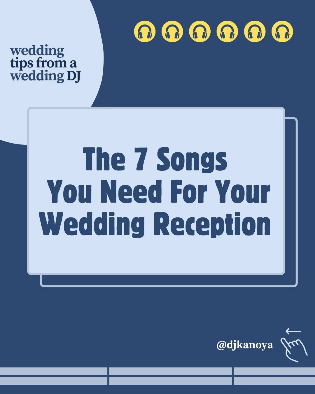 Songs You Need to Lock in for Your Wedding Reception ⁠
⁠
I encourage my couples to build out their own dance party playlist, but also urge them to focus on these seven key tracks to cover the biggest moments of the night.⁠
.⁠
.⁠
.⁠
#djkanoya #sandieg
