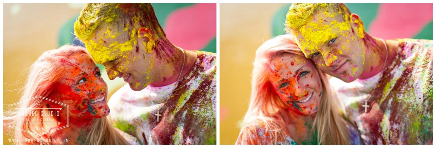 Color Run Engagement Photography and Wedding
