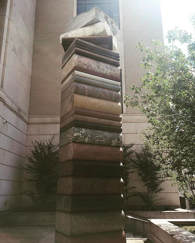 &quot;La Storia della Terra (The Story of the Earth) is a 20-foot tower of stone books. The sculpture was created near Mainz, Germany. There are 26 books, one for each letter of the English alphabet. The granite, marble, and quartz stones originate f