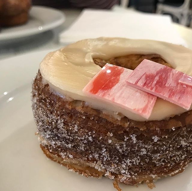 Another month, another cronut&reg; @dominiqueansellondon. March's flavour is English rhubarb and burnt sugar so how could I not?!