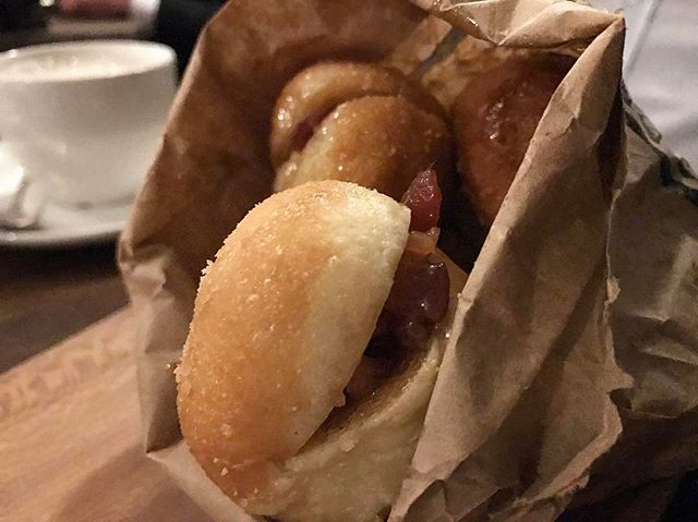 Maple bacon doughnuts at #Hawksmoor #softlaunch this evening 🥓