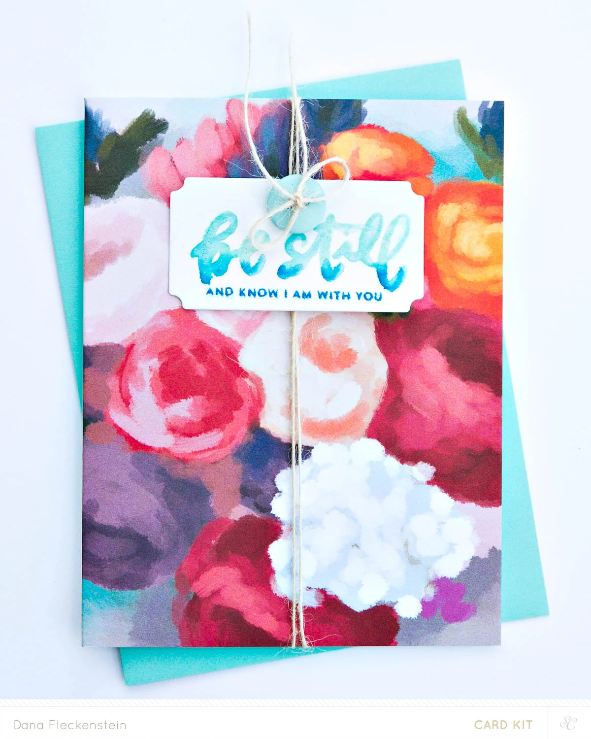 Be Still Card - altered stationery card by @pixnglue