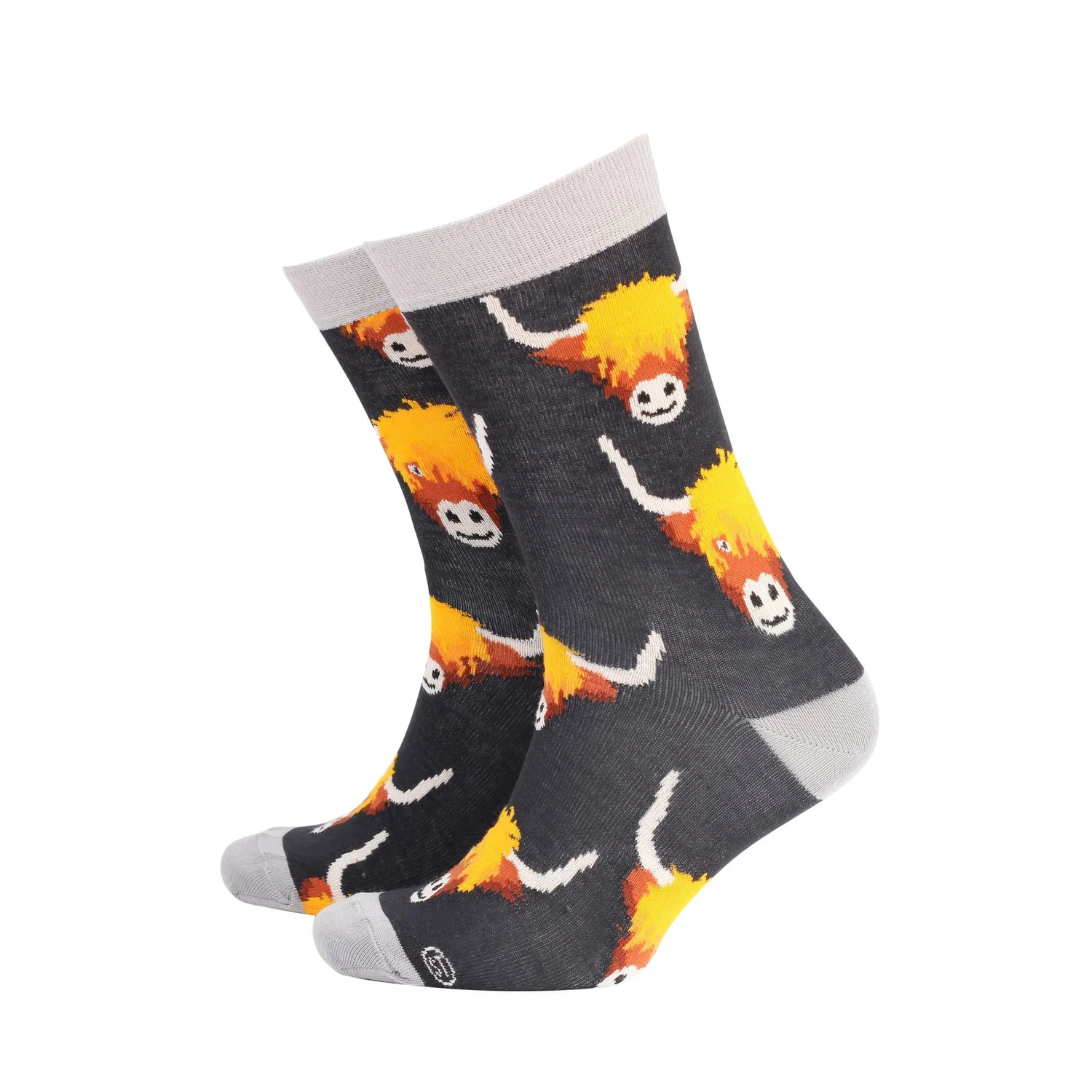 Cotton Black Socks One Size Whisky Design High Crew Universal
