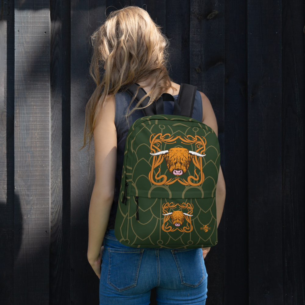 art-nouveau-scottish-highland-cow-backpack-model