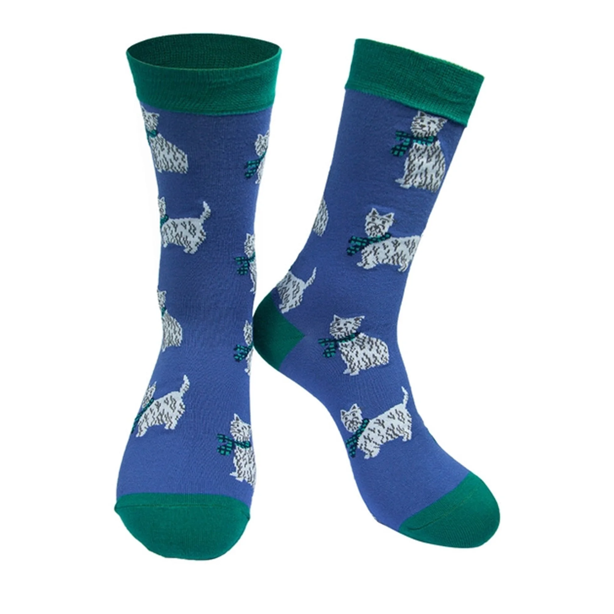 Scottie Dog Socks - Navy