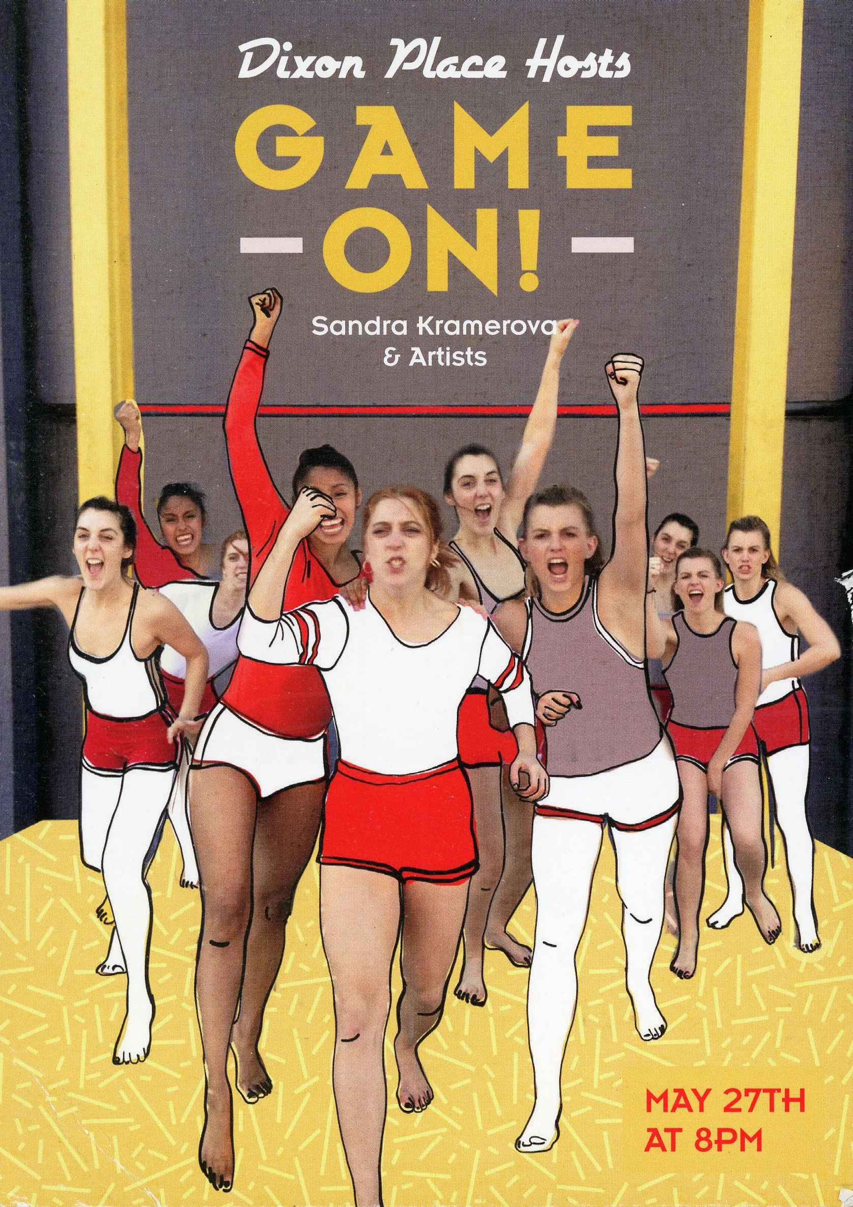 The poster from GAME ON!, a live dance performance that draws inspiration from the Czechoslovakian Spartakiads. (Courtesy Sandra Kramerová)