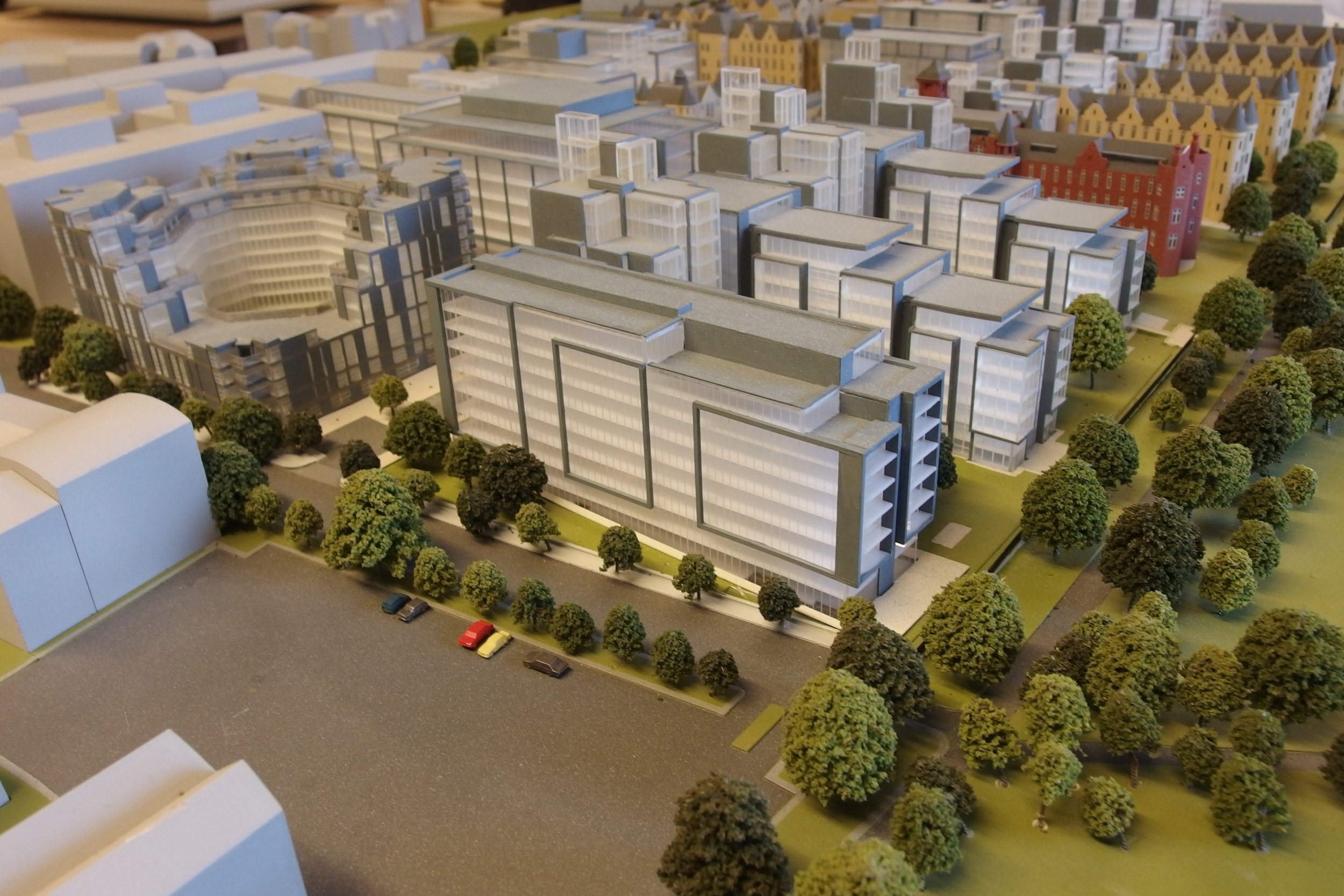 The building in the foreground here is one I replaced on the Quartermile site model.