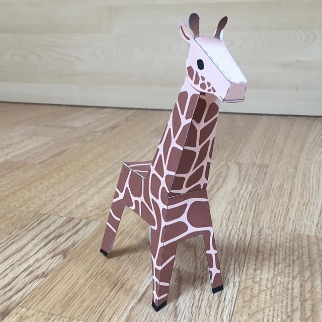 Today&rsquo;s model is a cutie! This giraffe is ready to print and make at home, all you need is scissors and glue. Available on the website, and please donate! #modelmaking #papermodel #giraffemodel #kidscrafts #makeathome