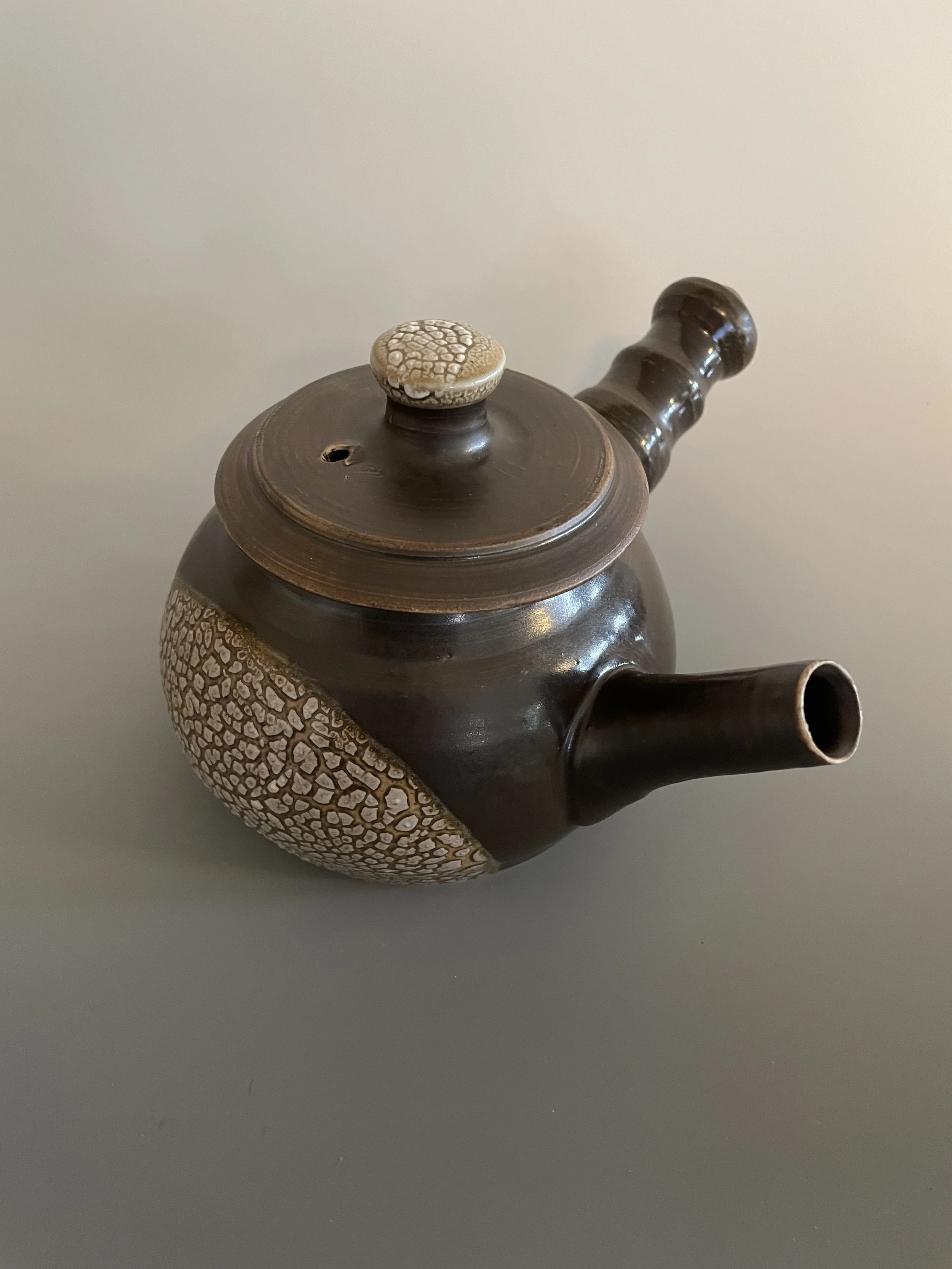STONEWARE TEA POT