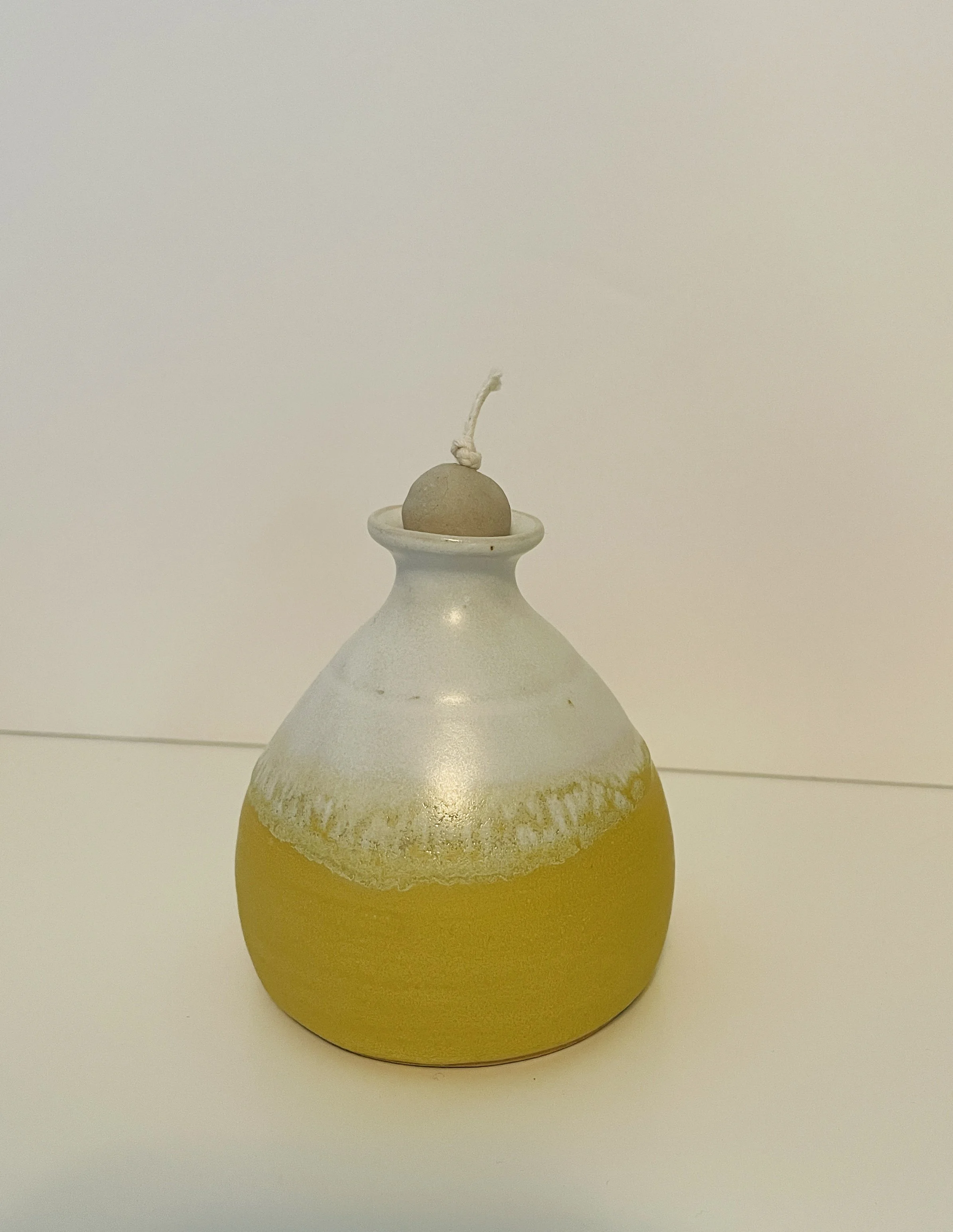 STONEWARE OIL LAMP 