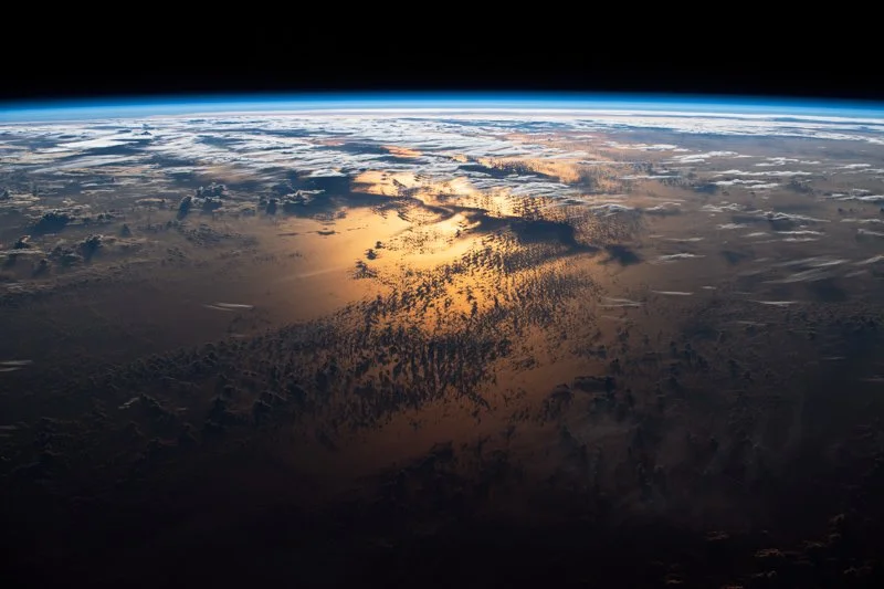Sun glint on the Atlantic Ocean
