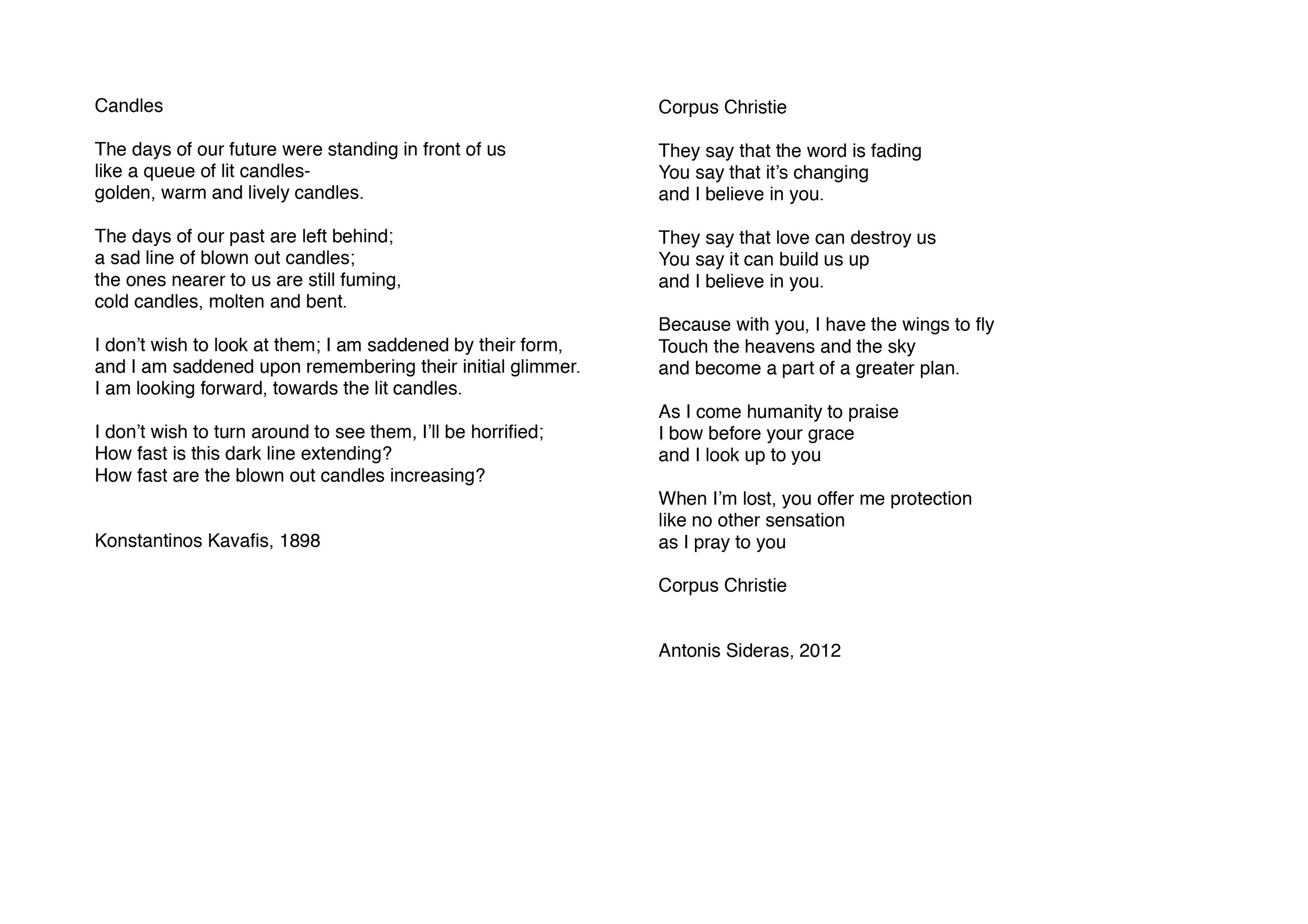 Corpus Chritie - Text and poetry
