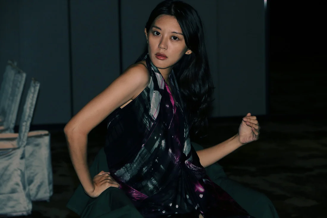 Black silk scarf dress "Paris' Impressions" from a friend of mine