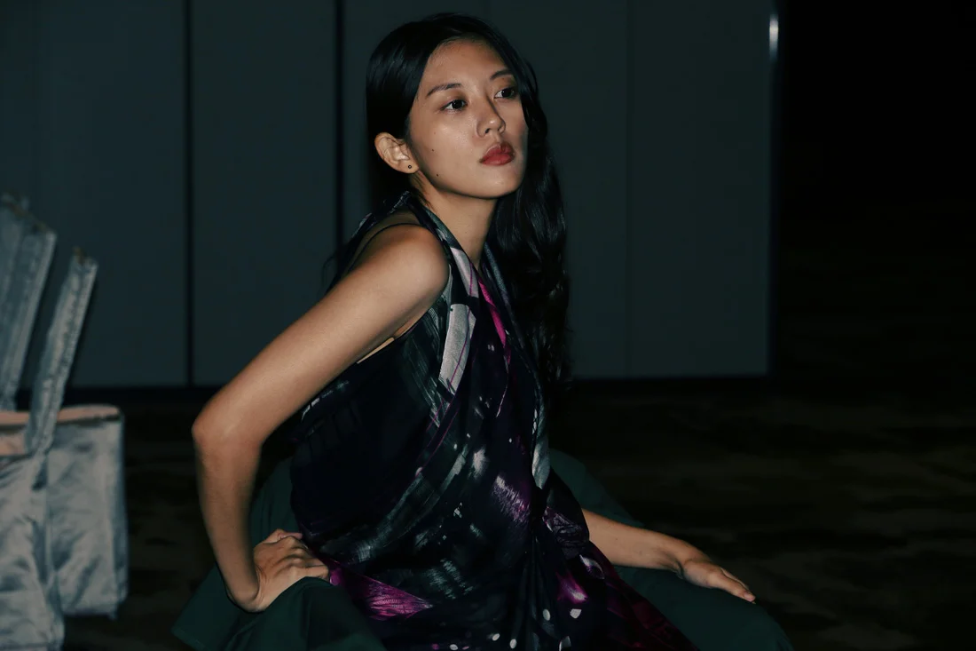 Black silk scarf dress "Paris' Impressions" from a friend of mine