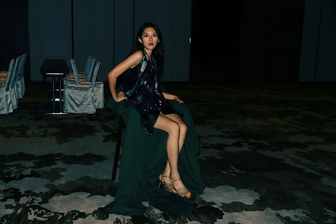 Black silk scarf dress "Paris' Impressions" from a friend of mine