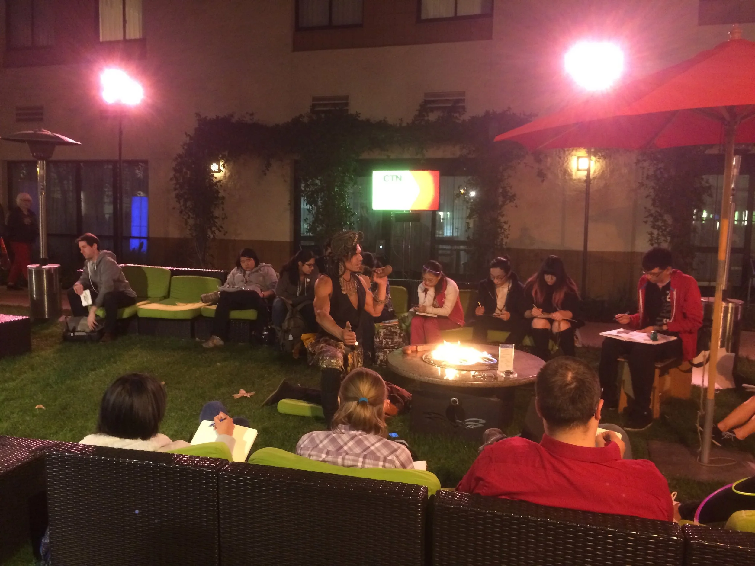 Photo from After Dark, where models posed for artists to draw them.