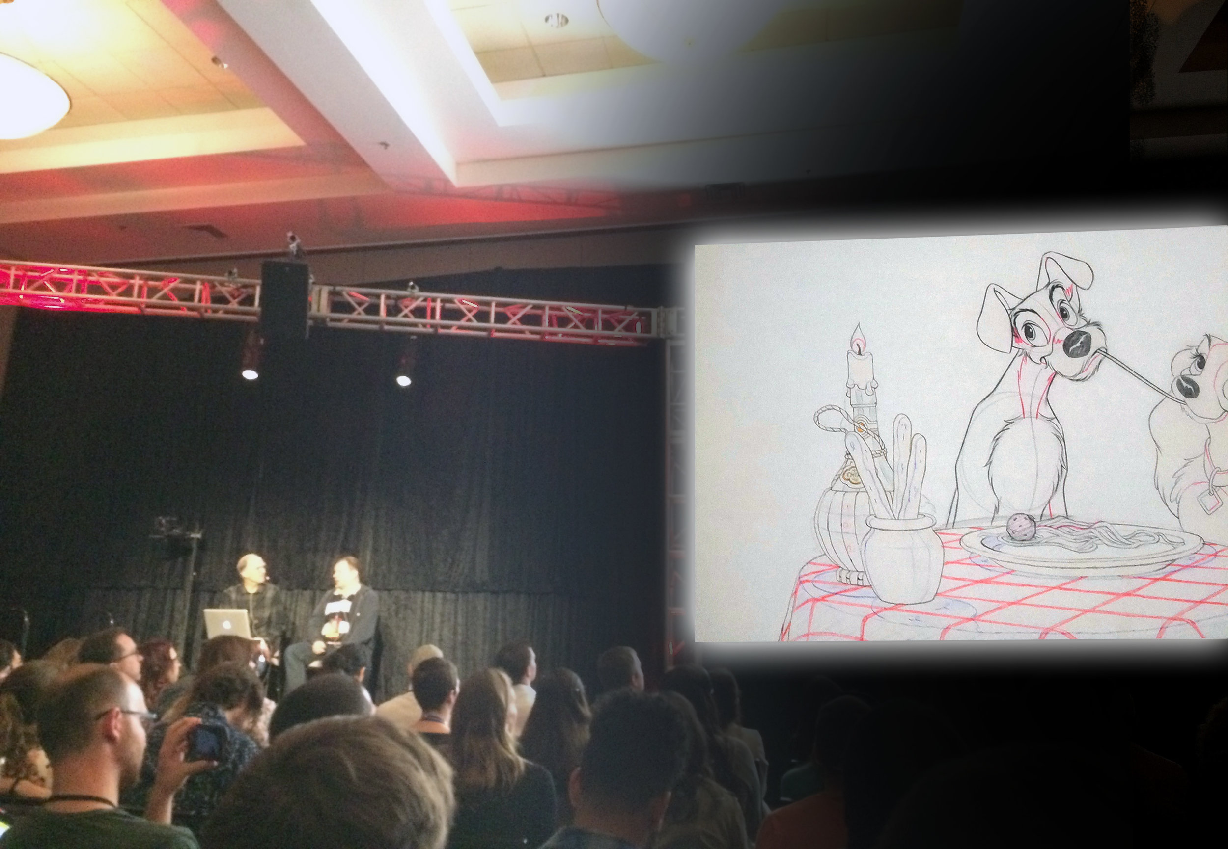 Andreas Deja with Ted Thomas (the son of animation legend Frank Thomas) went through and looked at some of the amazing animation work that Frank Thomas did while he was at Disney. The techniques of Frank and Ollie, who wrote the book “The Illusion of Life: Disney Animation”, are what many animation students train by.