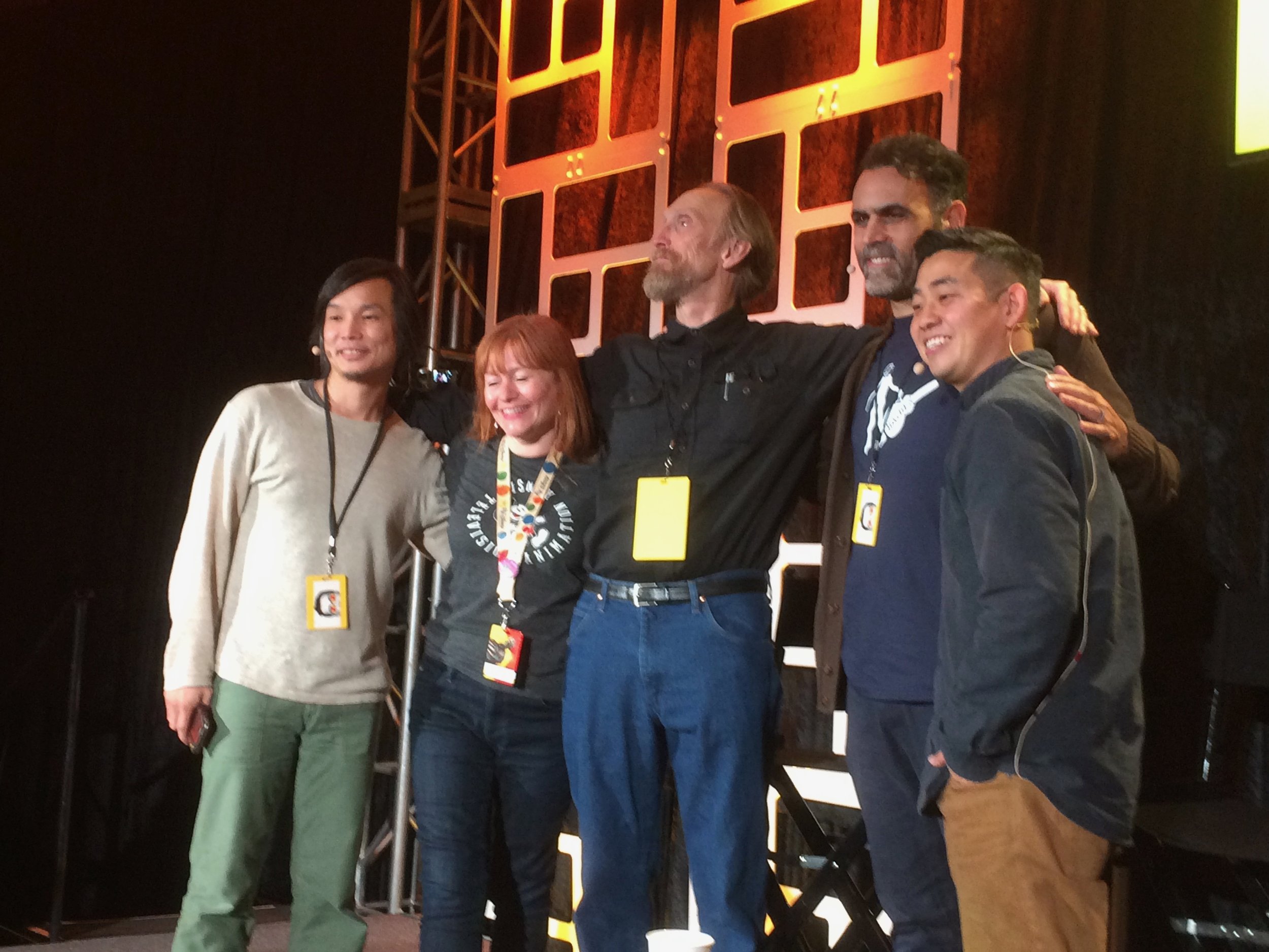 Presentation from Tonko House. The founders are the two on the end. Henry Selick (seen in the black shirt), is a Disney animation legend who has done a great deal over the years.