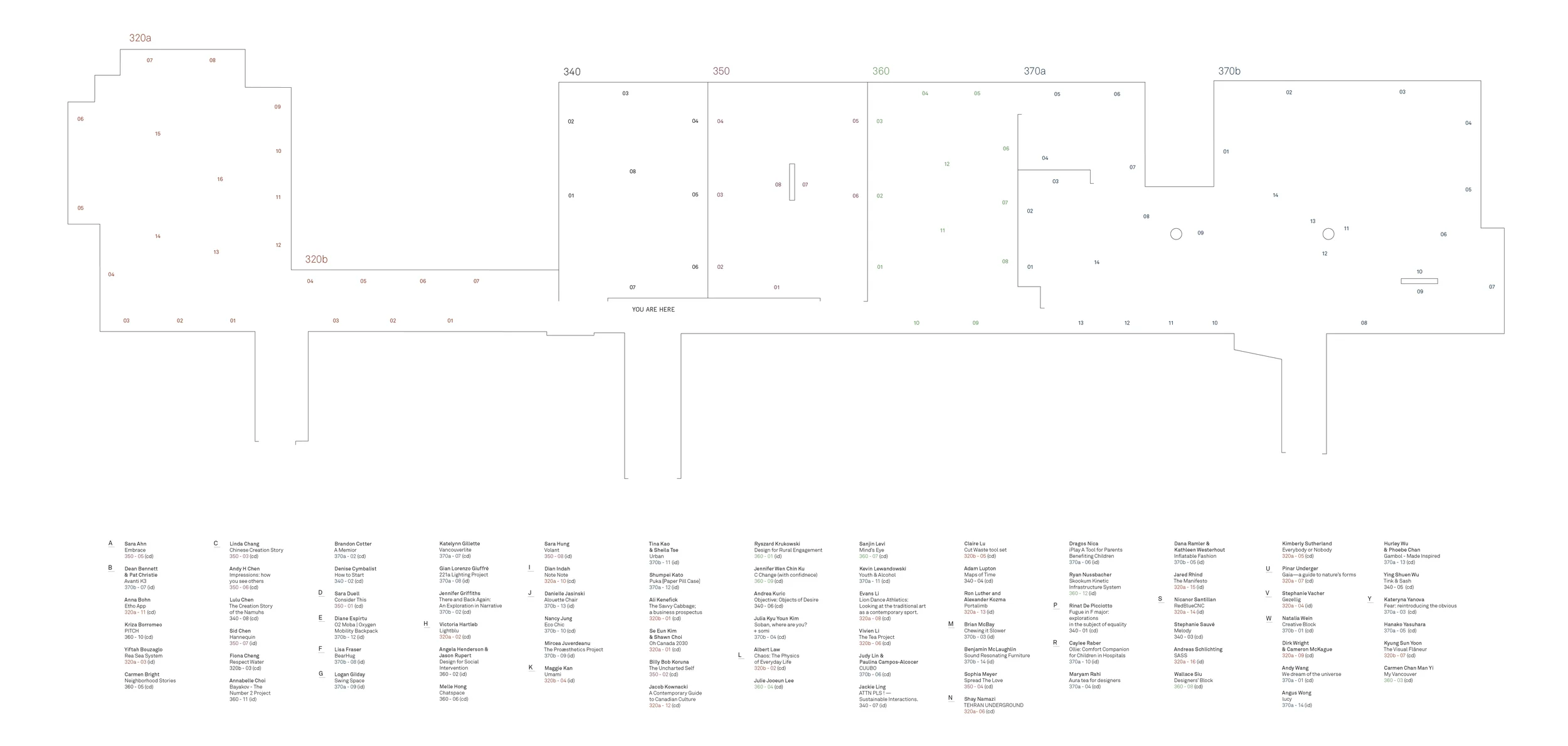 Emily Carr Graduation Show - Way Finding System Map