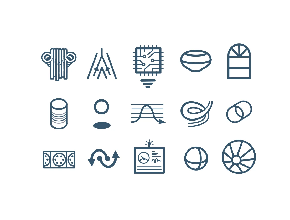 WhiteWater West Industries - Water Park Designer and Manufacturer Icon Set - 100 Icons for Rides, experiences, and other comparative features between their wide product line. Implemented company wide.