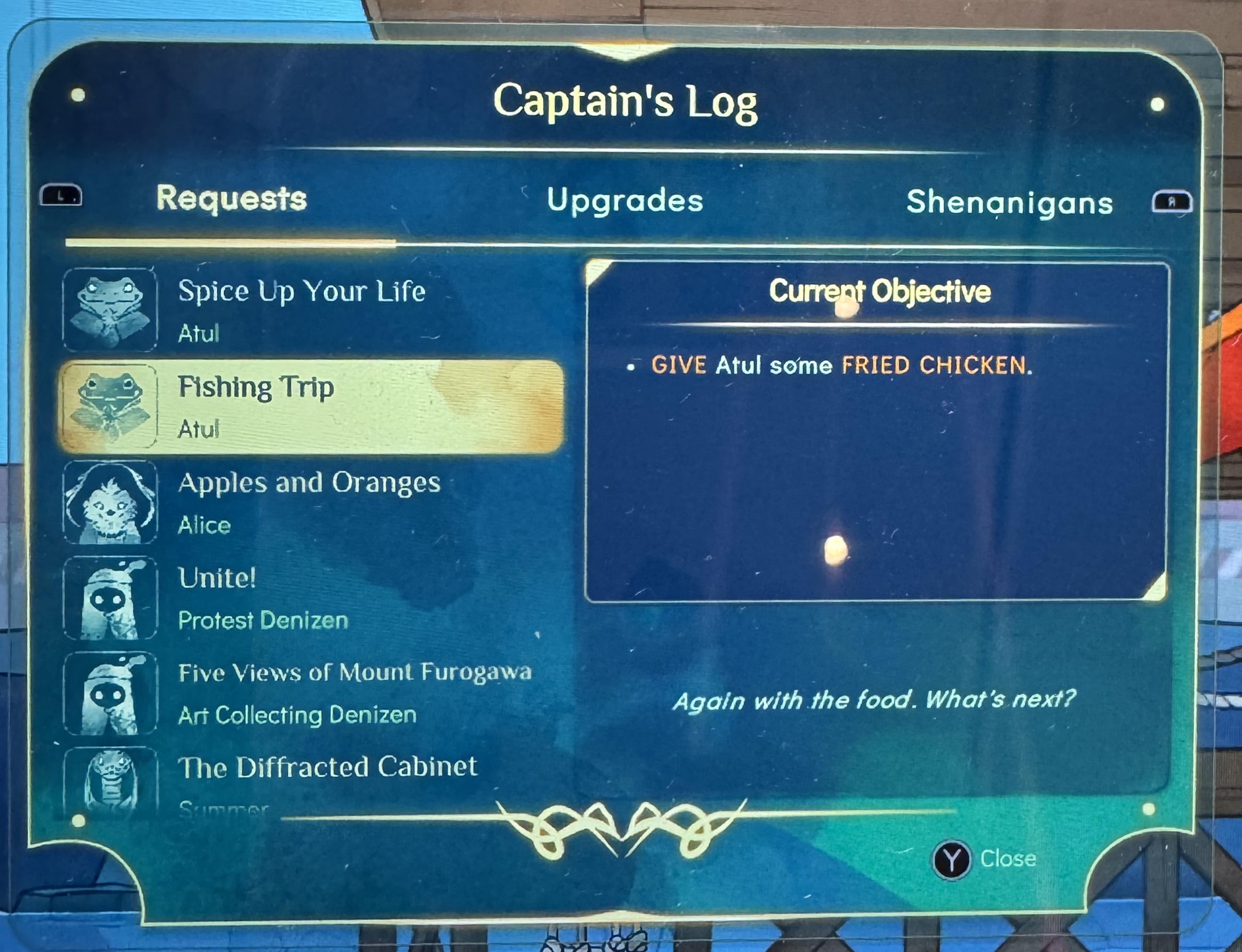 The current game objectives