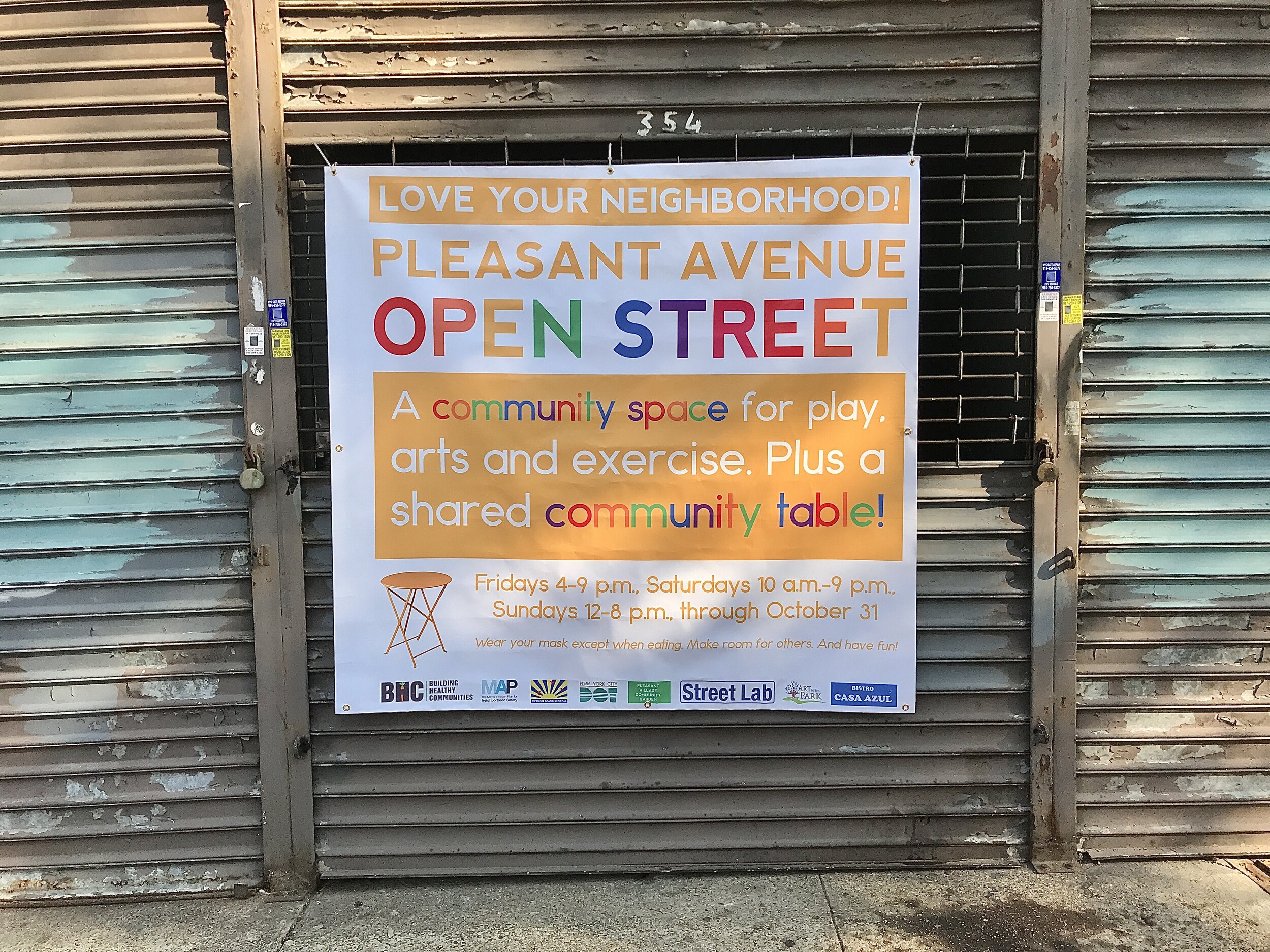 PLEASANT AVENUE OPEN STREET