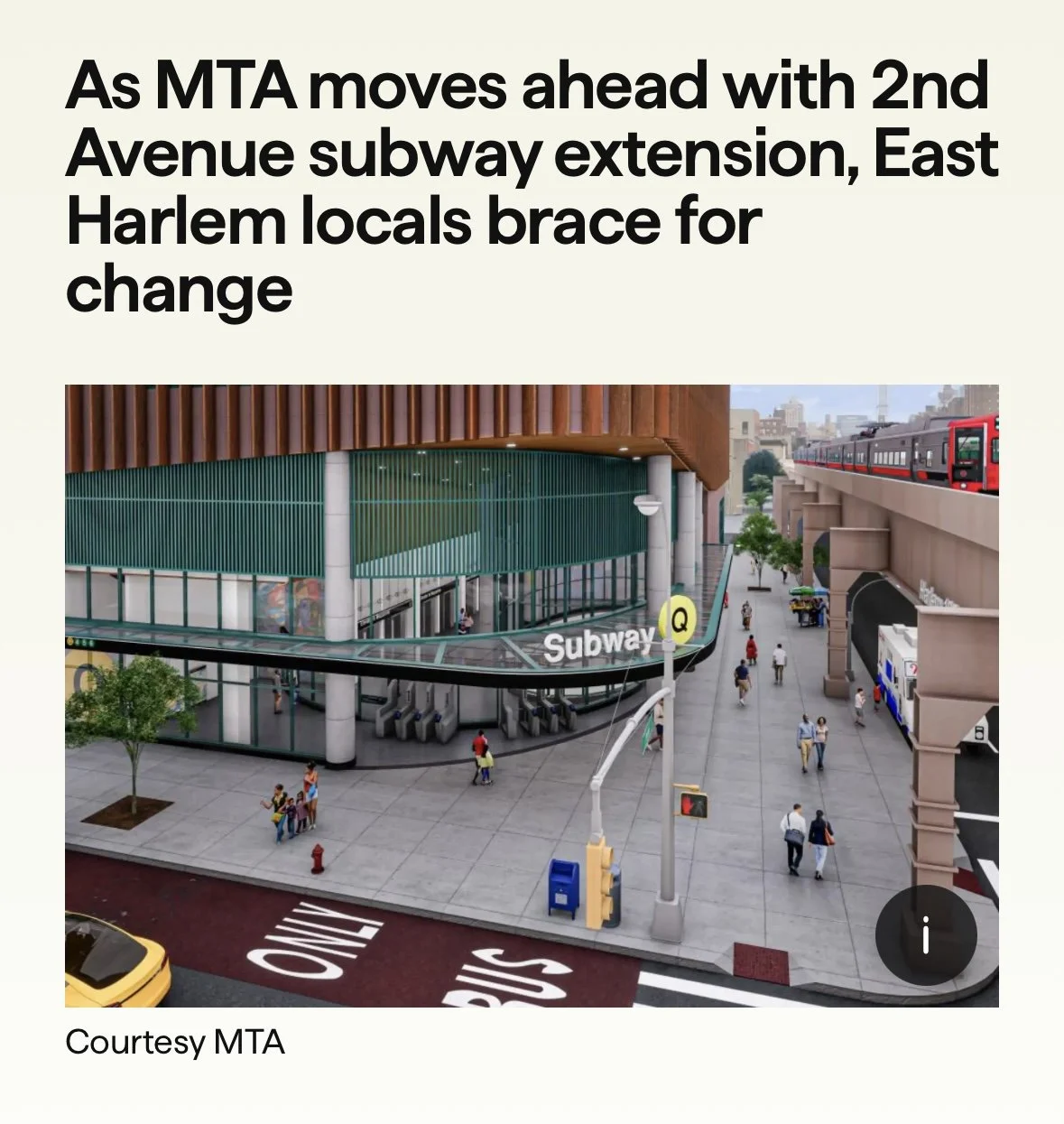 As MTA moves ahead with 2nd Avenue subway extension, East Harlem locals brace for change